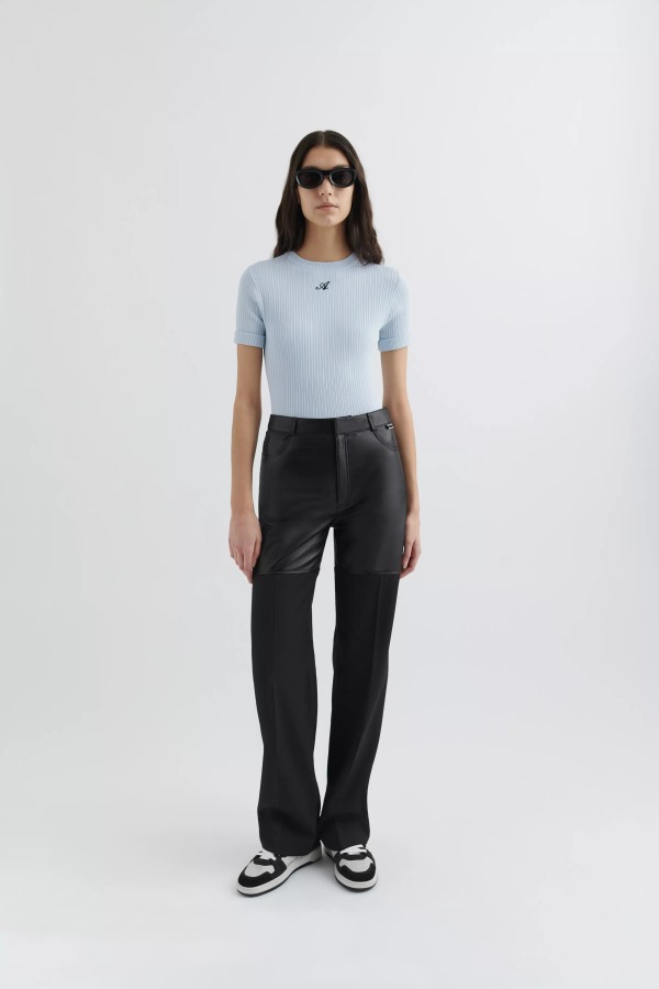 Axel Arigato Honor Knit T-shirt Lichtblauw