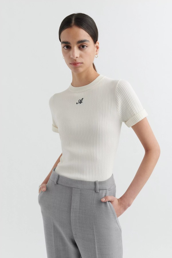 Axel Arigato Ecru Eer Gebreid T-shirt