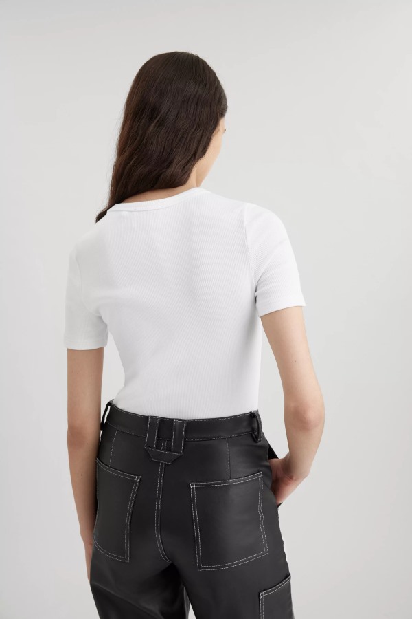 Axel Arigato Signature Slim Rib T-shirt Wit