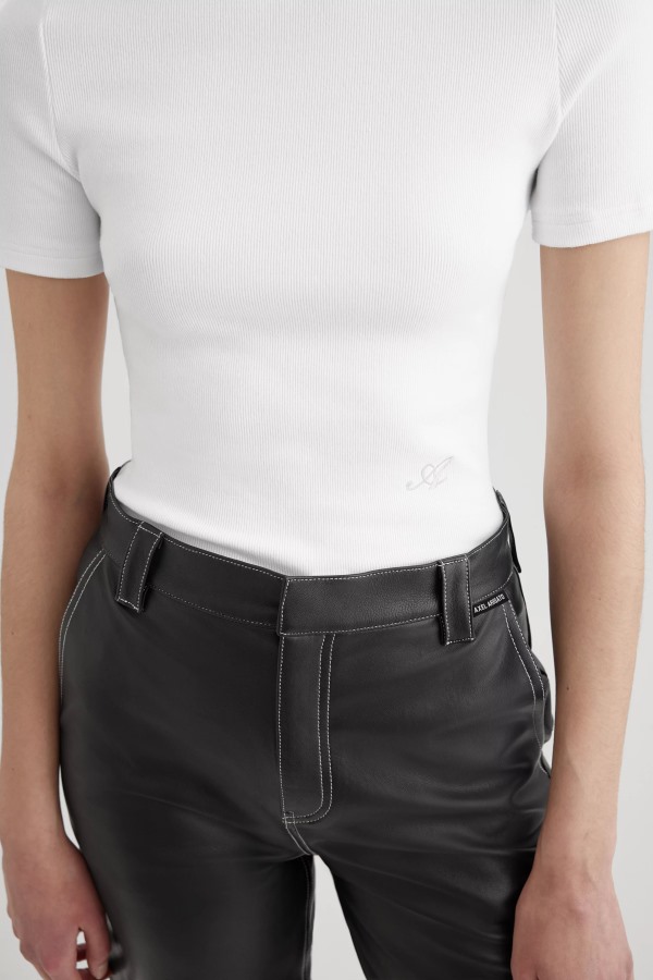 Axel Arigato Signature Slim Rib T-shirt Wit