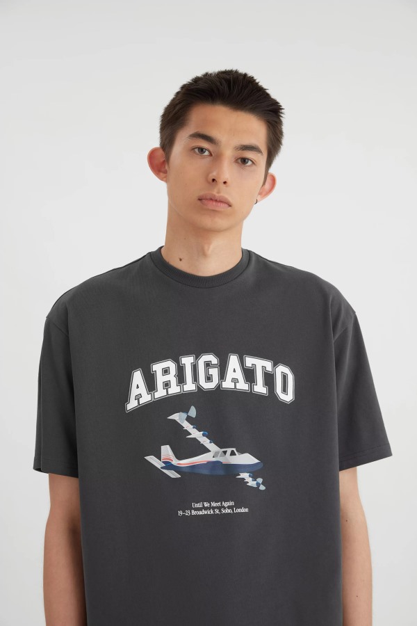 Axel Arigato Vervaagd Zwart Reis T-shirt