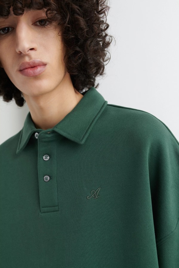 Signature Polo Sweatshirt Axel Arigato Donkergroen