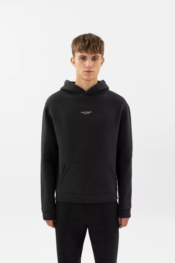 Focus Logo Hoodie Vervaagd Zwart Axel Arigato