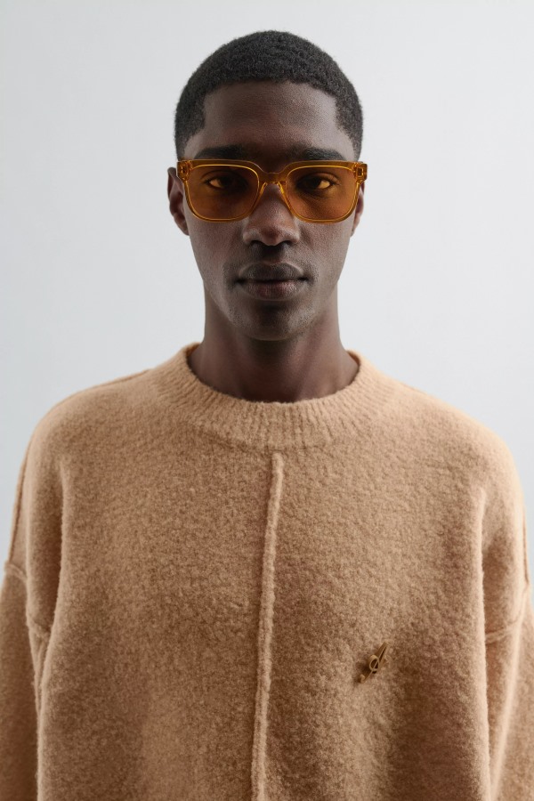 Jet Vierkante Zonnebril Axel Arigato Oranje Donker Honing