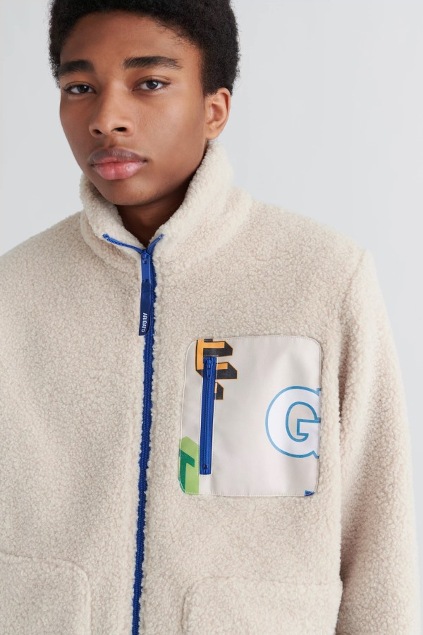 Axel Arigato Ecru Blauw Inferno Billie Fleece Jack