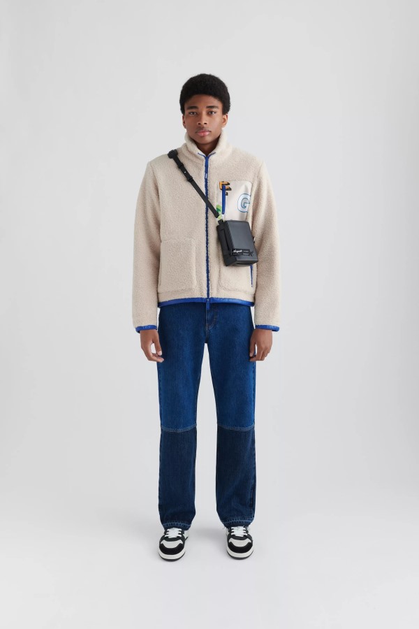 Axel Arigato Ecru Blauw Inferno Billie Fleece Jack