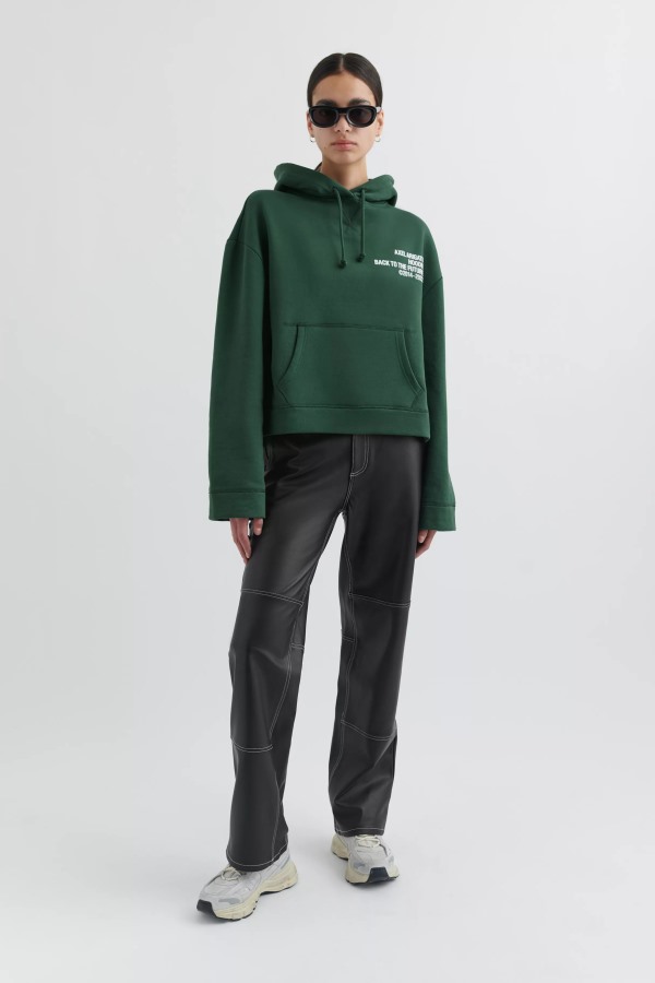 Axel Arigato Cure Cropped Hoodie Donkergroen