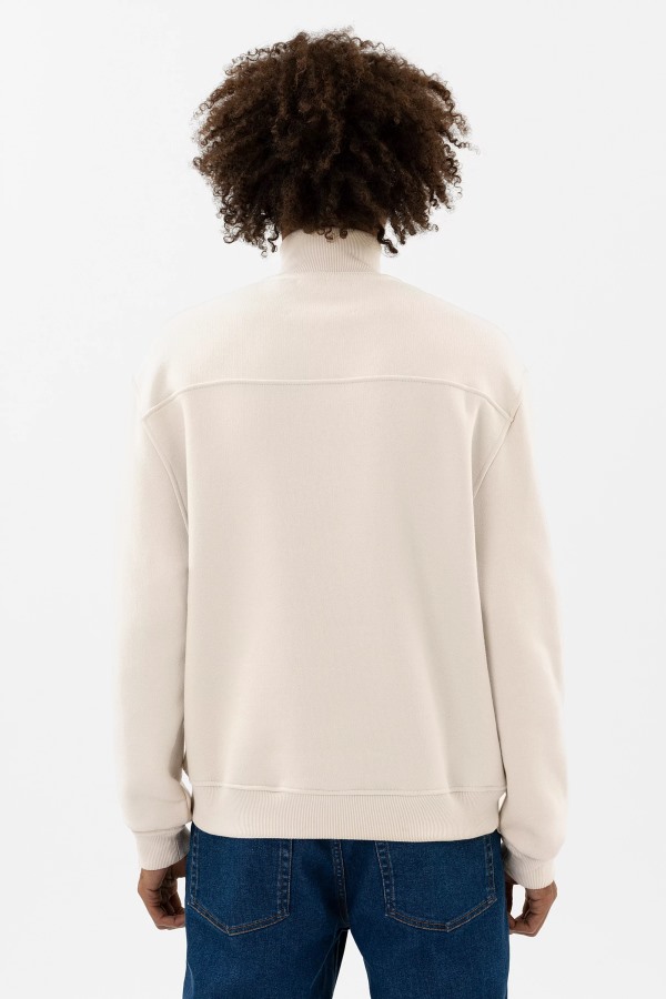 Axel Arigato Focus Sweatshirt Met Halve Rits Lichtbeige