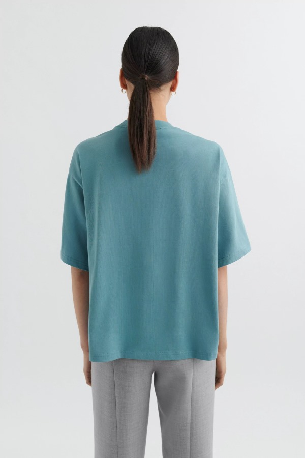 Era T-shirt Licht Petrolblauw Axel Arigato