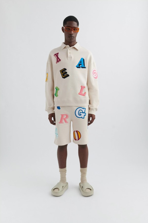 Axel Arigato Lichtbeige Inferno Monogram Polosweatshirt