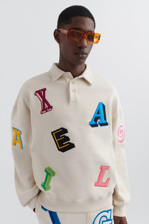 Axel Arigato Lichtbeige Inferno Monogram Polosweatshirt
