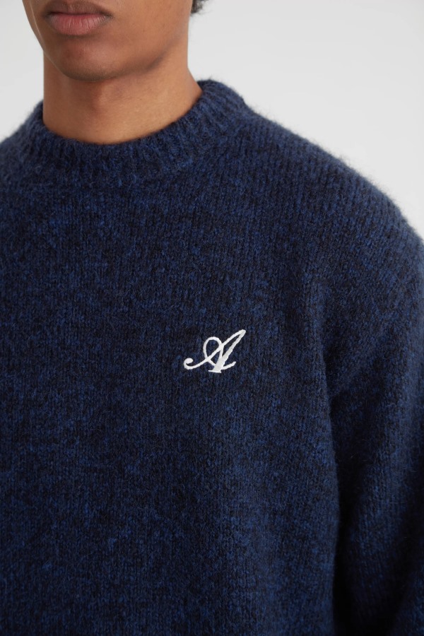 Axel Arigato Marineblauw Gemêleerde Initial Sweater