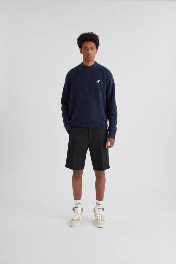 Axel Arigato Marineblauw Gemêleerde Initial Sweater