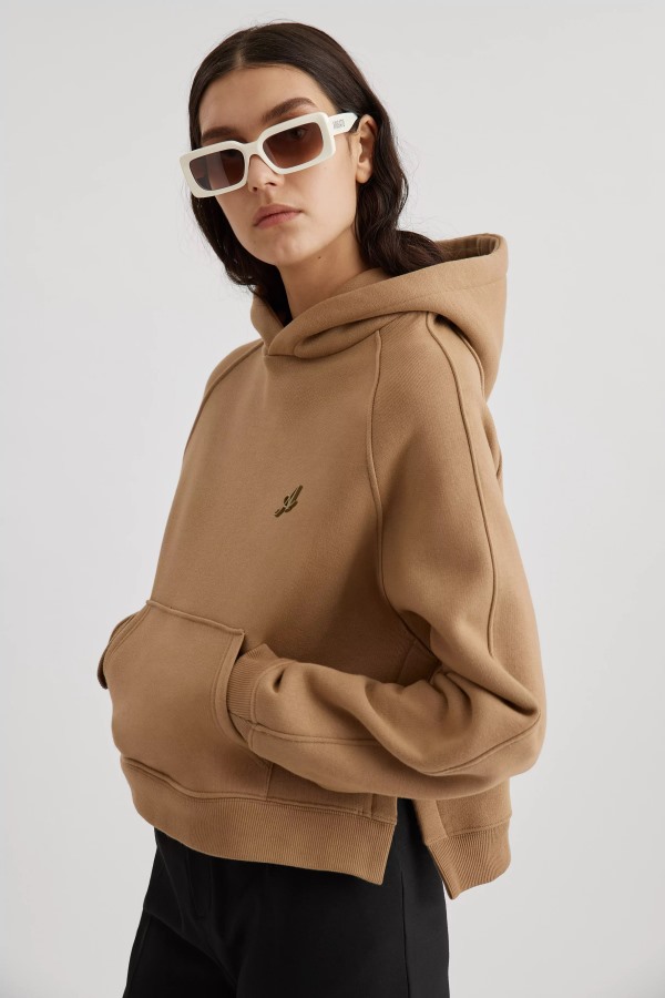 Axel Arigato Rio Cropped Hoodie Camel Beige